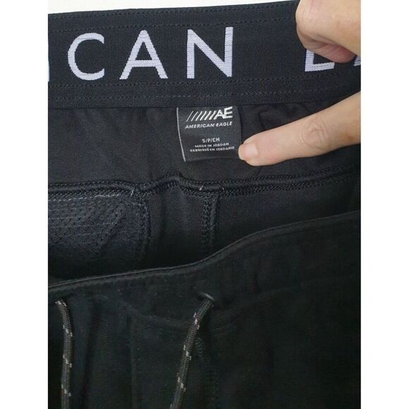 American Eagle Mens Flex Shorts S Black Drawstring Shorts Pocket Sweatshirts - Picture 5 of 9